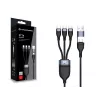 Conceptronic ETTA06B15C 3-ühes 100W kiirlaadimisandmekaabel 1,5M, kolmekordne USB-C, USB 2.0, E-Mark