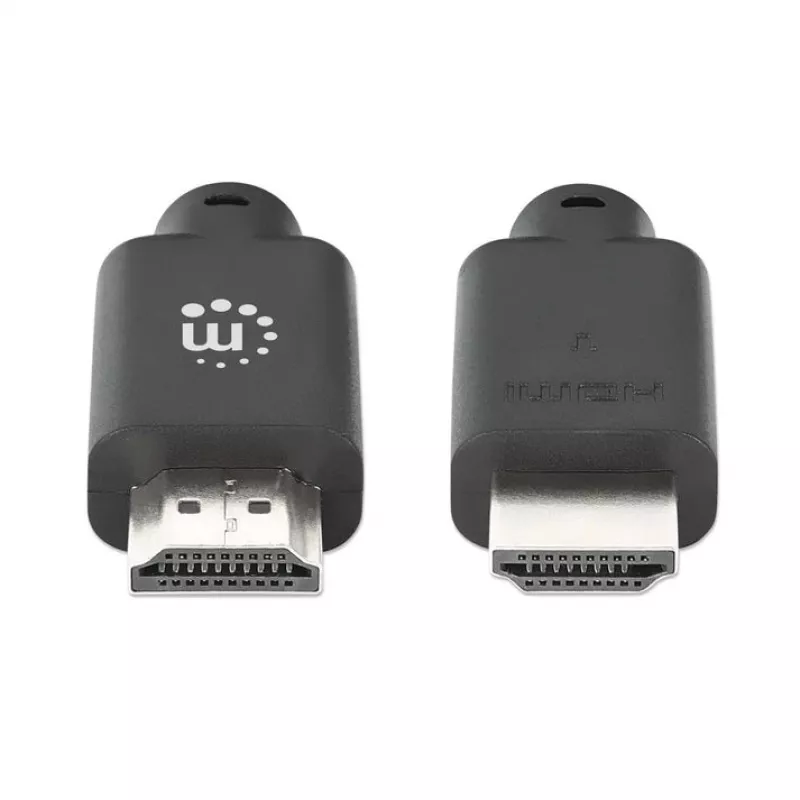 Manhattan HDMI 4K@60Hz kaabel Ethernetiga, 1m, sobib KÕIGI 4K ja 1080p/HD kasutusteks – uuendage kohe või hoidke valmis, kui vaja, isane-isane, must, Ultra HD 4k x 2k, eluaegne garantii, Premium High Speed, võrdväärne HDMM1MP-ga