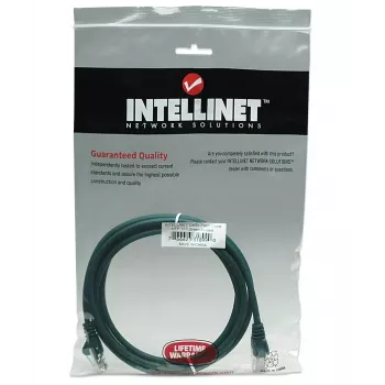 Intellinet võrguparanduskaabel, Cat5e, 2 m, roheline, CCA, U/UTP, PVC, RJ45, kullatud kontaktid, takerdumisvastane, kaitsemuhviga, eluaegne garantii