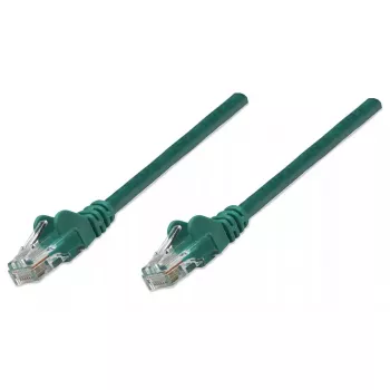 Intellinet võrguparanduskaabel, Cat5e, 5 m, roheline, CCA, U/UTP, PVC, RJ45, kullatud kontaktid, takistusvastane, kaitsesukaga, eluaegne garantii