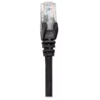 Intellinet võrgujuhtmeplaaster, Cat6, 5 m, must, CCA, U/UTP, PVC, RJ45, kullatud kontaktidega, tõmbetõkestatud, saapaga, eluaegne garantii