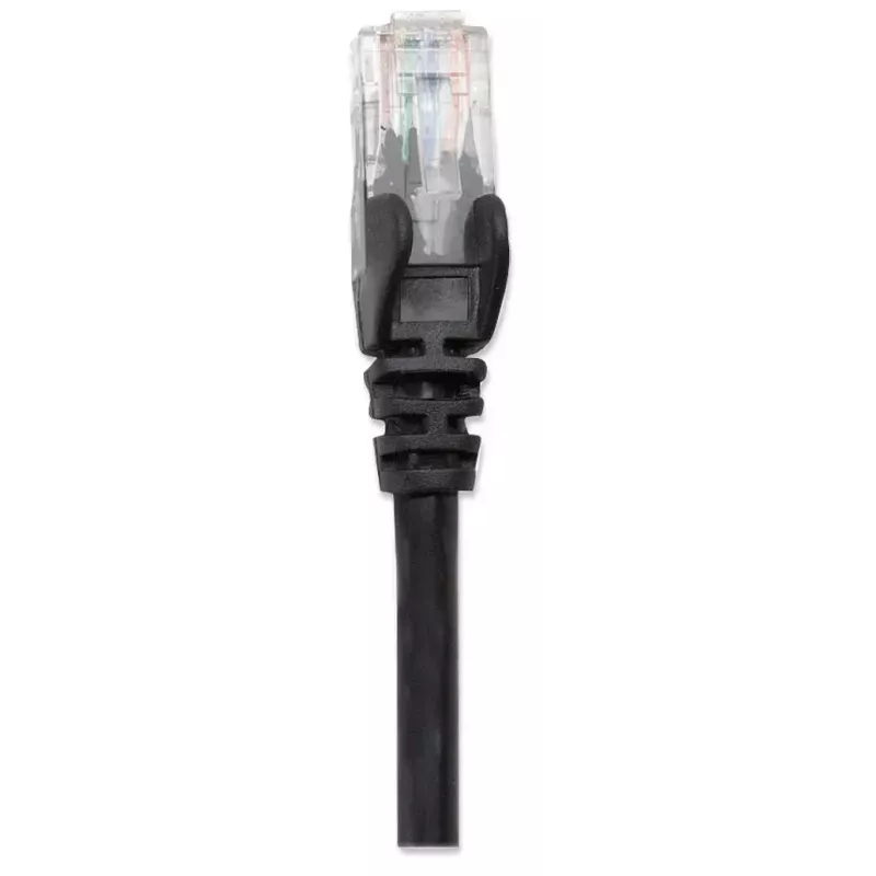 Intellinet võrgujuhtmeplaaster, Cat6, 5 m, must, CCA, U/UTP, PVC, RJ45, kullatud kontaktidega, tõmbetõkestatud, saapaga, eluaegne garantii
