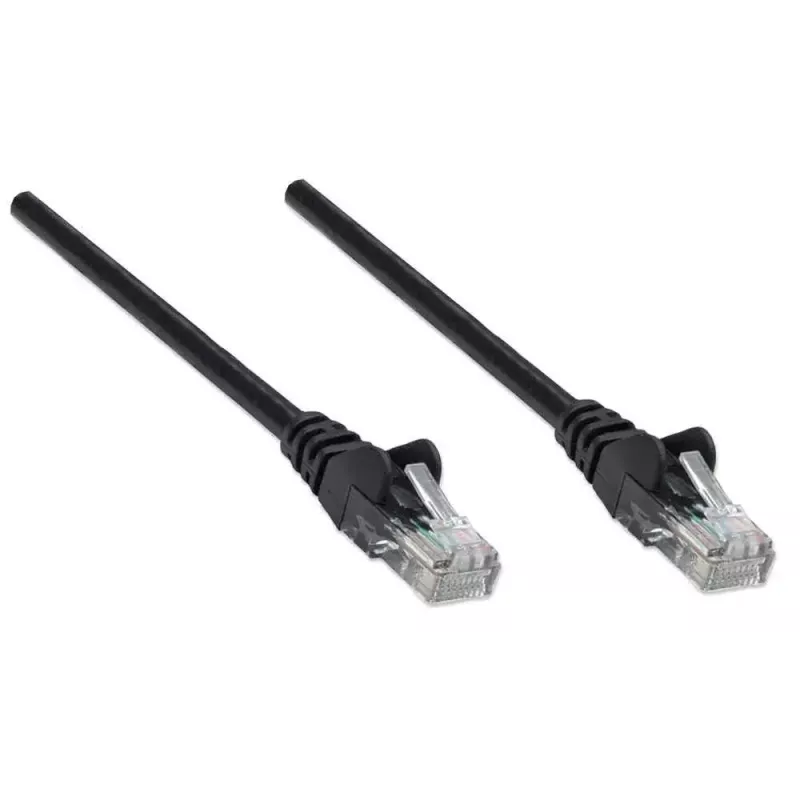 Intellinet võrgujuhtmeplaaster, Cat6, 5 m, must, CCA, U/UTP, PVC, RJ45, kullatud kontaktidega, tõmbetõkestatud, saapaga, eluaegne garantii