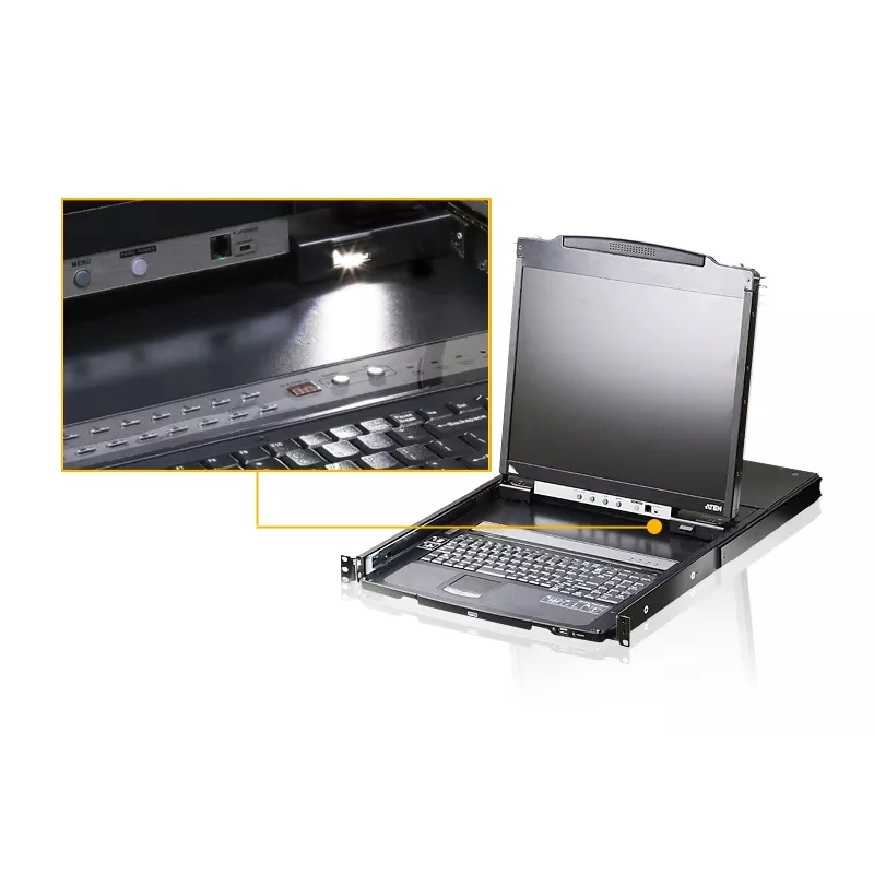 ATEN 19 inch LCD konsool (USB - PS/2 VGA) USB välisseadme pordiga (kahe siiniga)