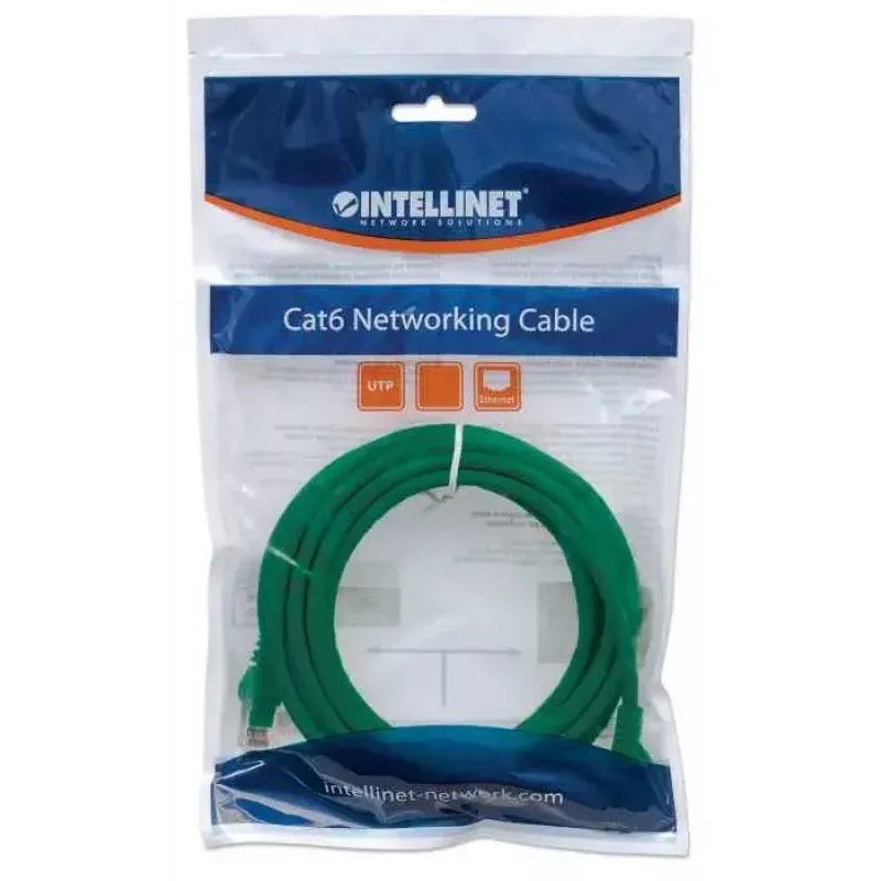 Intellinet võrk patch-kaabel, Cat6, 0,5 m, roheline, CCA, U/UTP, PVC, RJ45, kullatud kontaktid, takerdumisvastane, kaitsemuhviga, eluaegne garantii