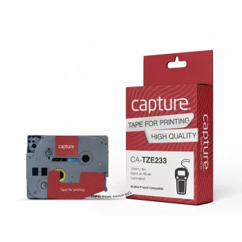 Sildilint Capture CA-TZE233 — 12 mm lai, termolamineeritud kontorisildikassett