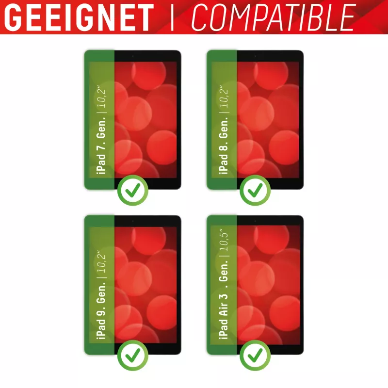 Displex Tahvelklaas (9H) Apple iPad (7./8./9. põlvkond)/Air (3. põlvkond), Eco paigaldusraam, purunematu, üliõhuke, nähtamatu