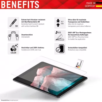 Displex Tablet Glass (9H) Apple iPad Pro 11'' (1./2./3./4. põlvkond)/Air (4./5. põlvkond) jaoks, Eco paigaldusraam, purunematu, üliõhuke, nähtamatu
