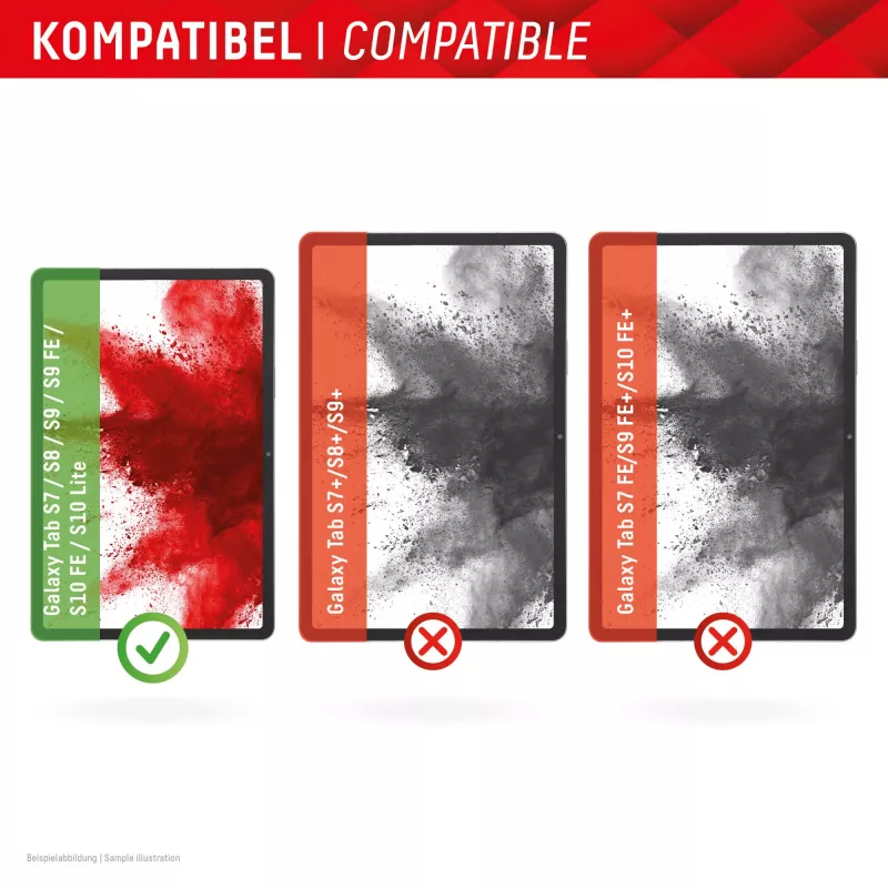 Displex tahvelarvutiklaas (9H) Samsung Galaxy Tab S7/S8/S9/S9 FE/S10 FE/S10 Lite jaoks, Eco kinnitusraam, purunematu