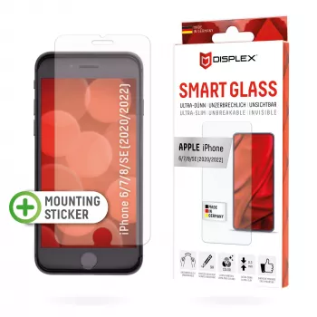 Displex Smart Glass (9H) Apple iPhone 6/7/8/SE (2020/2022) jaoks, paigalduskleebised, purunematu, üliõhuke, nähtamatu