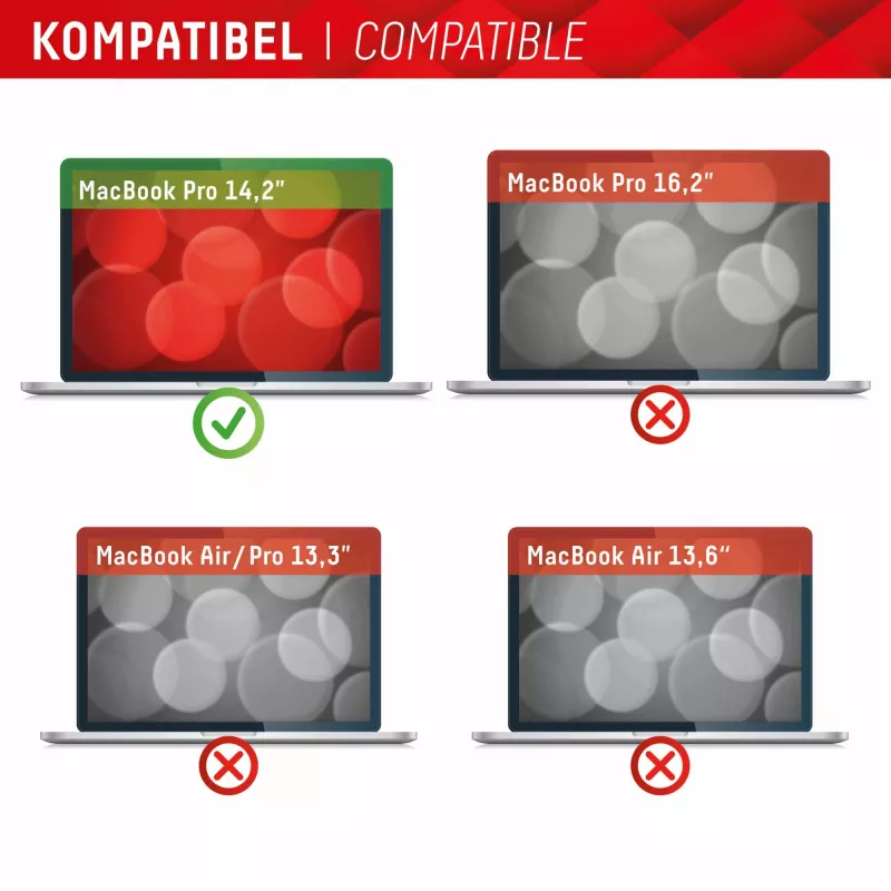 Displex PRIVACY SAFE magnetiline kahesuunaline privaatsusfilter MacBook Pro 14,2-tollisele ekraanile tolmu- ja kriimustuskindel
