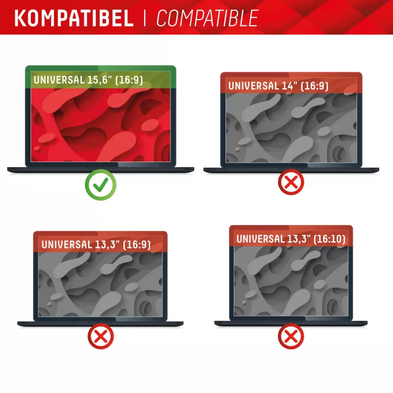 Privaatsusfilter Displex PRIVACY SAFE 15.6-tolline 2-suunaline magnetiline läikiv/matt