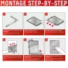 Displex tahvelarvuti klaas (9H) Apple iPad 10,9 tolli (10. põlvkond, 2022)/11 tolli (2025) jaoks, EASY-ON® Eco kinnitusraam, purunemiskindel