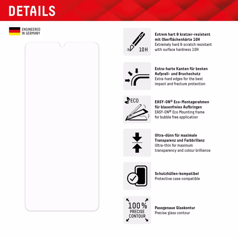 Displex ekraanikaitse (10H) Samsung Galaxy A34 jaoks, Eco kinnitusraam, kriimustuskindel