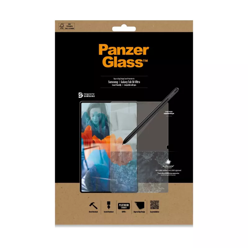 PanzerGlass ® ekraanikaitse Samsung Galaxy Tab S8 Ultra | S9 Ultra | Ülilai sobivus