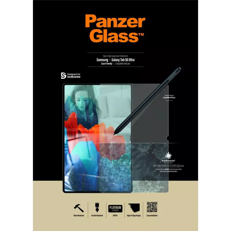 PanzerGlass ® ekraanikaitse Samsung Galaxy Tab S8 Ultra | S9 Ultra | Ülilai sobivus