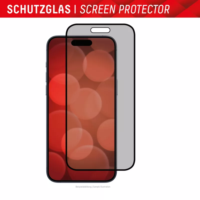 Displex Privaatsuskaitseklaas (10H) Apple iPhone 15/15 Pro jaoks, EASY-ON® Eco paigaldusraam, privaatsusfilter