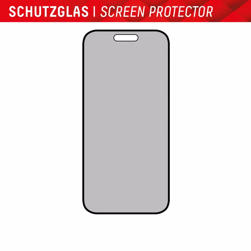 Displex Privaatsuskaitseklaas (10H) Apple iPhone 15/15 Pro jaoks, EASY-ON® Eco paigaldusraam, privaatsusfilter