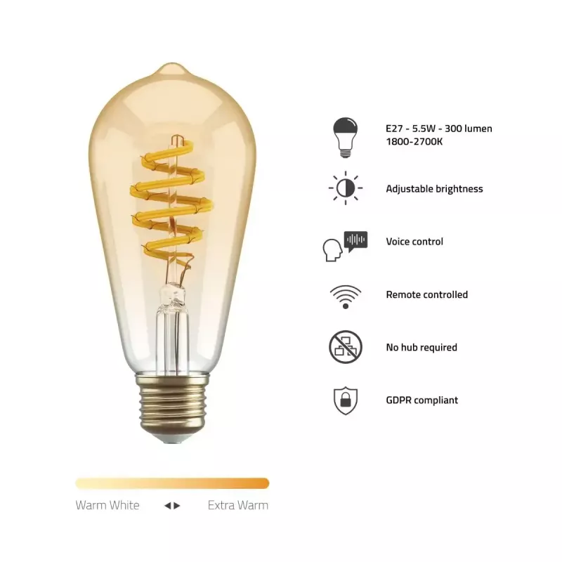 Nutipirn Hombli HBEB-0212 Wi‑Fi 5,5 W, kuldne, energiaklass A–G, Ø61×142 mm