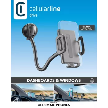 Sourcing Cellularline Hug Flexi XL universaalne iminapaga passiivne hoidik mobiiltelefonidele, must/hall