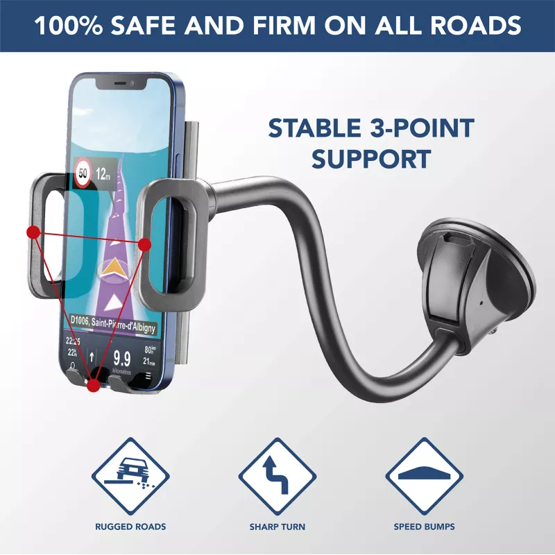 Sourcing Cellularline Hug Flexi XL universaalne iminapaga passiivne hoidik mobiiltelefonidele, must/hall