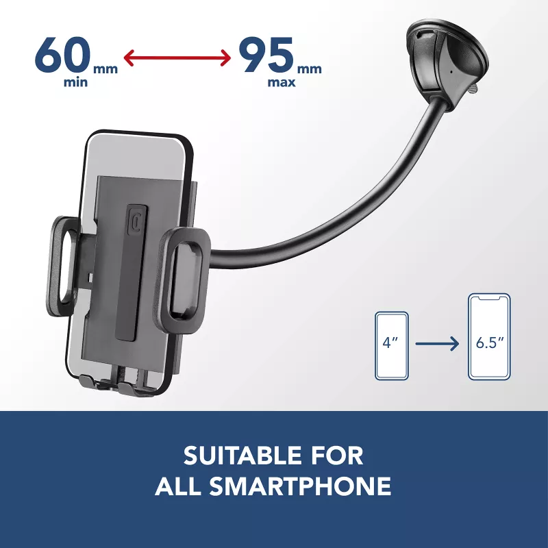 Sourcing Cellularline Hug Flexi XL universaalne iminapaga passiivne hoidik mobiiltelefonidele, must/hall