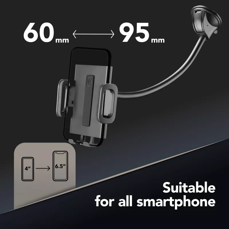 Sourcing Cellularline Hug Flexi XL universaalne iminapaga passiivne hoidik mobiiltelefonidele, must/hall