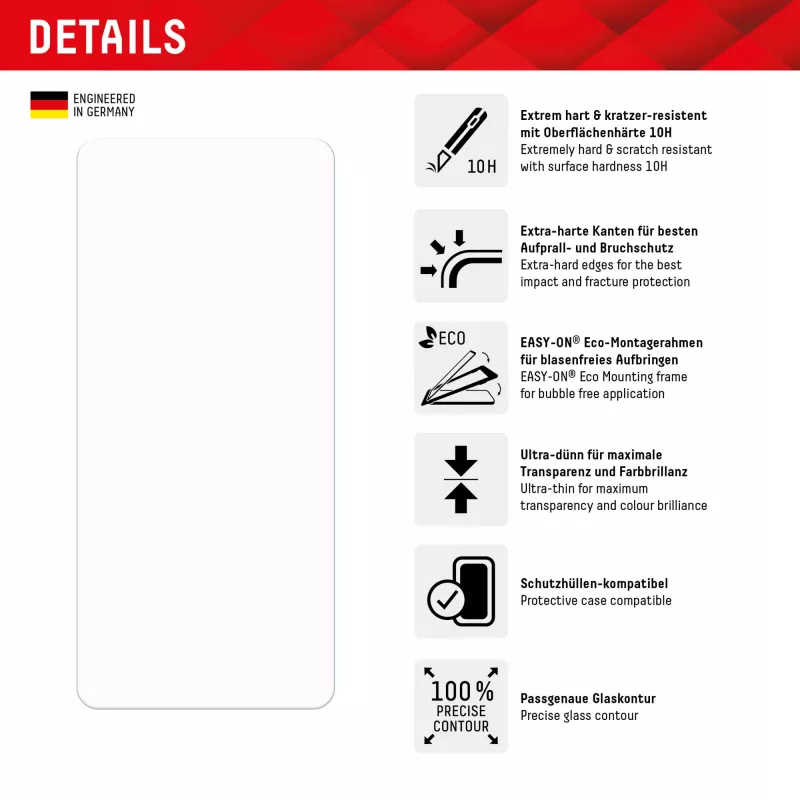 Displex ekraanikaitse (10H) Xiaomi 13/13T Pro jaoks, Eco paigaldusraam, kriimustuskindel