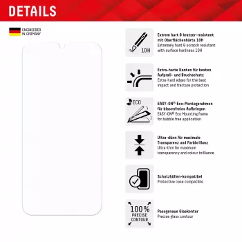 Displex ekraanikaitse (10H) Samsung A15/A15 5G jaoks, Eco paigaldusraam, kriimustuskindel