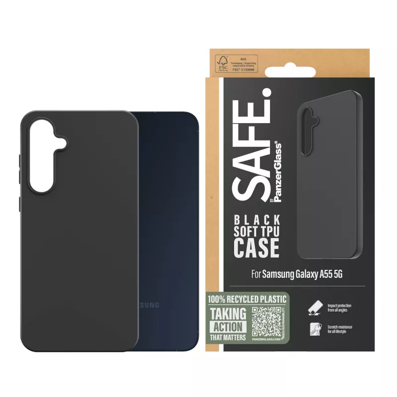PanzerGlass SAFE. by ® TPU-ümbris Samsung Galaxy A55 5G | Must