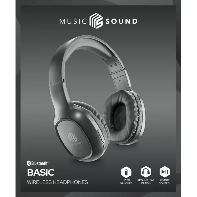 Music Sound Basic Bluetooth kõrvaklapid koos kaugjuhtimispuldi ja mikrofoniga