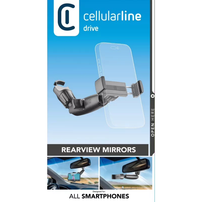 Autotelefoni hoidik Cellularline Spin Mirror Must passiivhoidik
