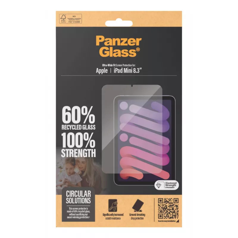 PanzerGlass® ekraanikaitse iPad Mini 8,3'' (2021, 2024) | Ultra-Wide Fit