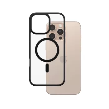 PanzerGlass ® HardCase läbipaistev musta MagSafe'i ja raamiga iPhone 16 Pro Max