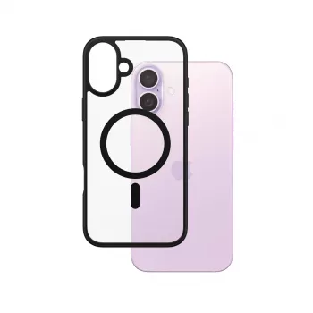 PanzerGlass ® HardCase läbipaistev musta MagSafe’i ja raamiga iPhone 16 Plus