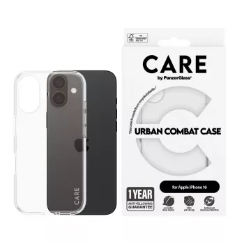 PanzerGlass CARE by Flagship Case läbipaistev Urban Combat ümbris iPhone '24 6.1 tollile