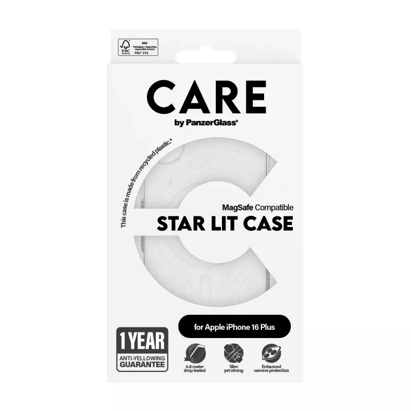 PanzerGlass CARE™ by ® Urban Combat Case Star Lit w. Valge MagSafe iPhone 16 Plus
