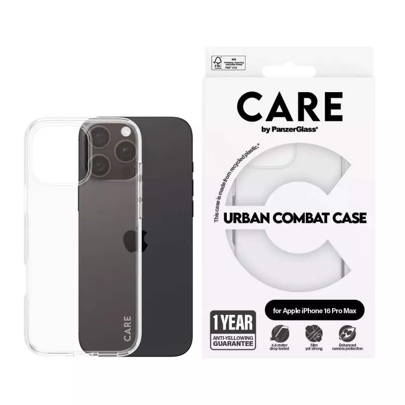 PanzerGlass CARE läbipaistev Urban Combat ümbris iPhone '24 6.9 inch Pro