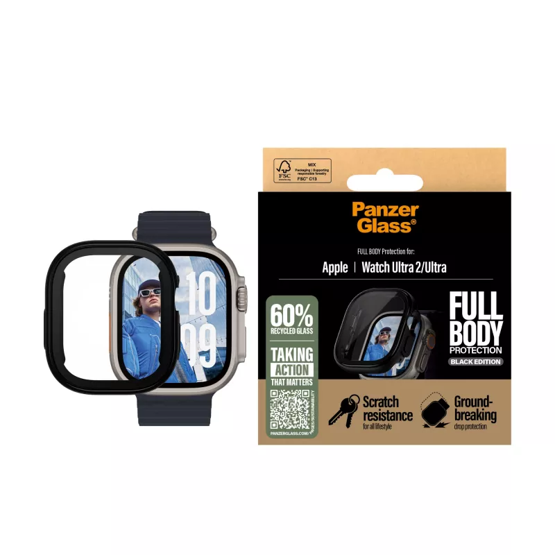 PanzerGlass ® täiskorpuse kaitse must Apple Watch Ultra 3 | Ultra 2 | Ultra | 49mm