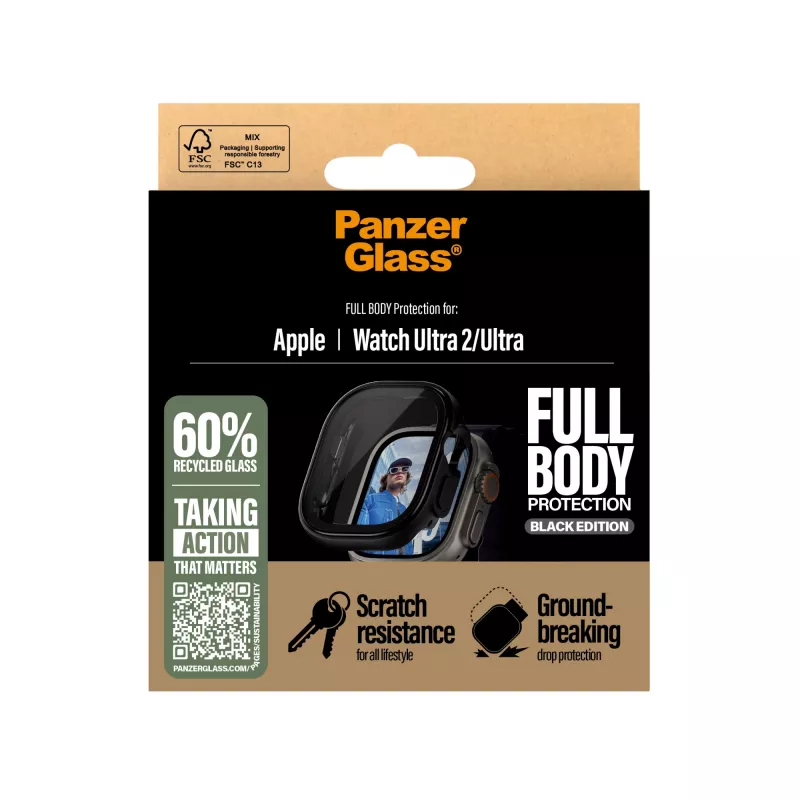 PanzerGlass ® täiskorpuse kaitse must Apple Watch Ultra 3 | Ultra 2 | Ultra | 49mm