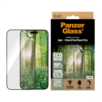 PanzerGlass ® ECO MATRIX ekraanikaitse iPhone 16 Plus | 15 Plus | ülilai istuvus