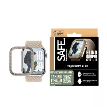 PanzerGlass SAFE. by ® Bling Bumper Gold Apple Watch Series 10 46mm Läbipaistev