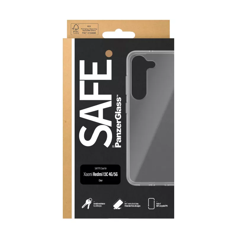 PanzerGlass SAFE. By ® TPU-kate läbipaistev Xiaomi Redmi 13C-le