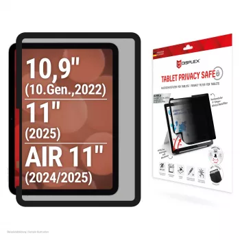 Displex TABLET PRIVACY SAFE eemaldatav 2-suunaline privaatsusfilter iPad 10,9 tolli (10.)/11 tolli (2025)/Air 11 tolli (2024/2025) jaoks