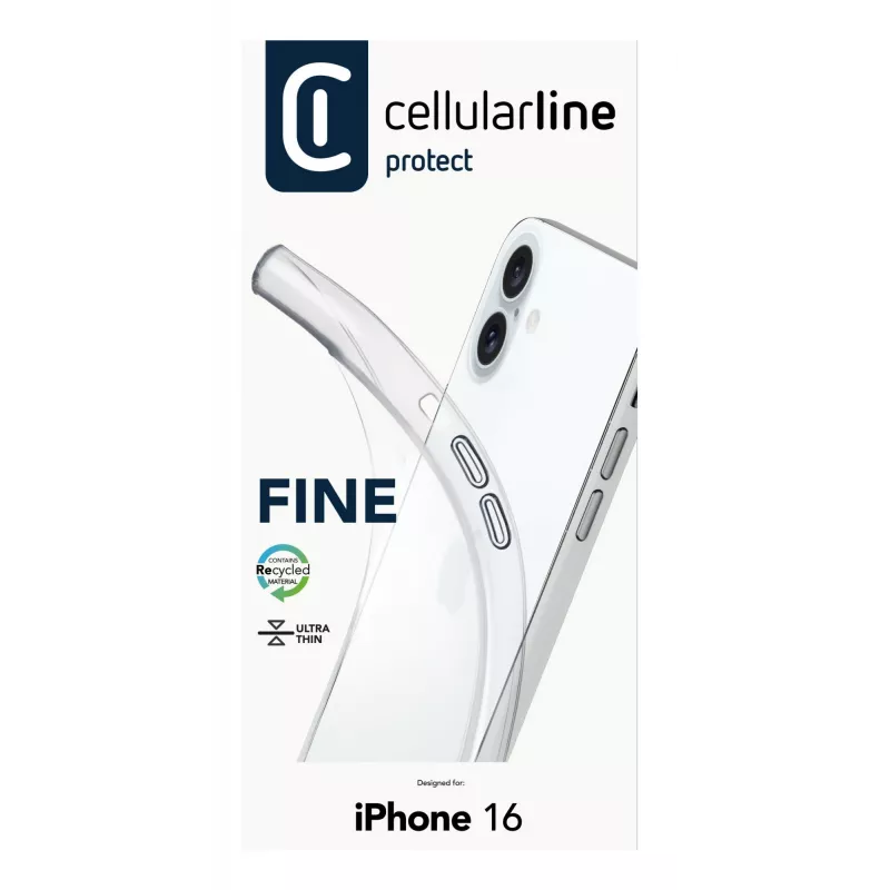 Ümbris Cellularline FINECIPH16T läbipaistev iPhone 16-le 15,5 cm