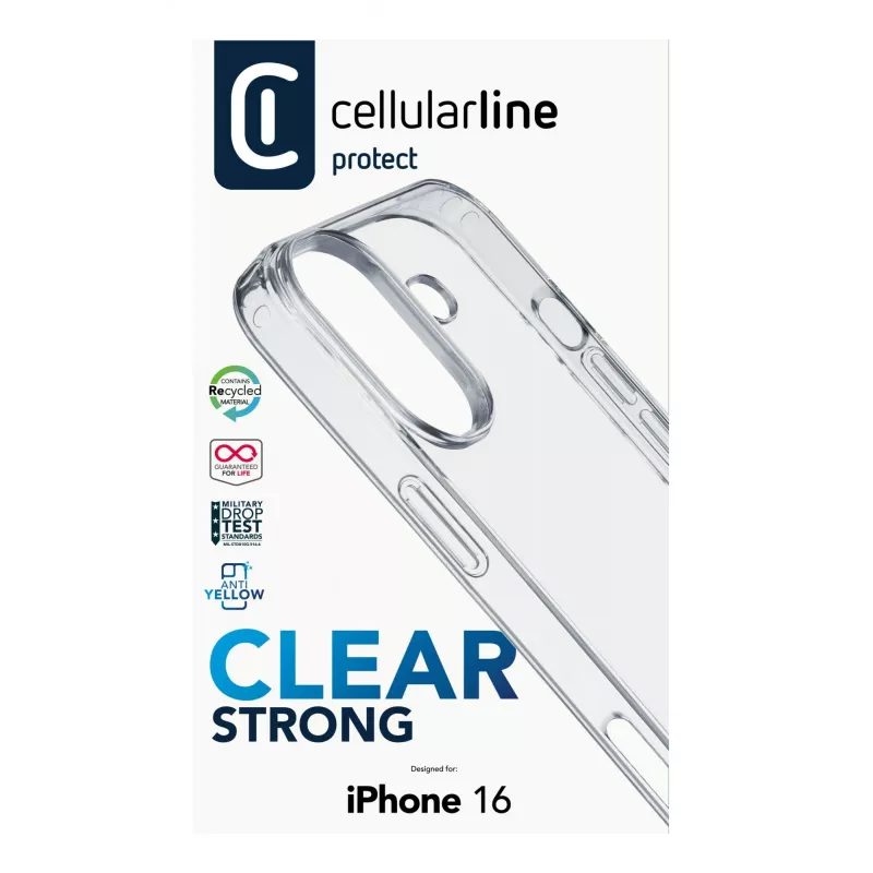 Cover Cellularline CLEARDUOIPH16T iPhone 16-le Läbipaistev 15,5 cm