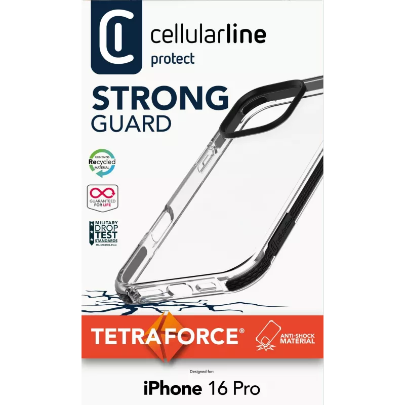 Cellularline TETRACIPH16PROT kate iPhone 16 Pro 6,3 tolli Must
