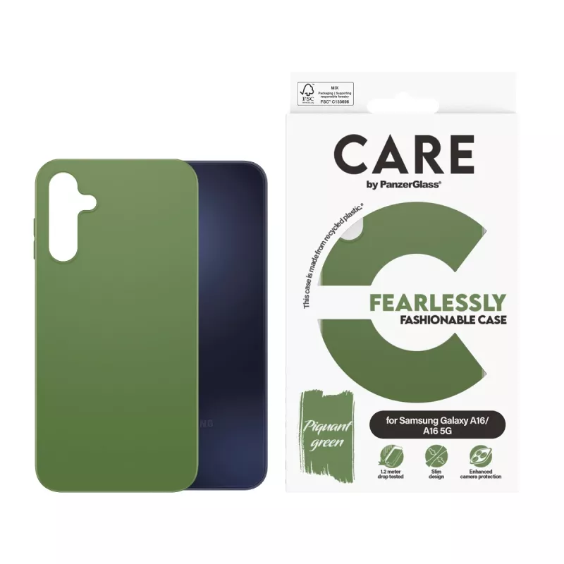 PanzerGlass CARE Fashionable Case ümbris Samsung Galaxy A16 / A16 5G jaoks, roheline