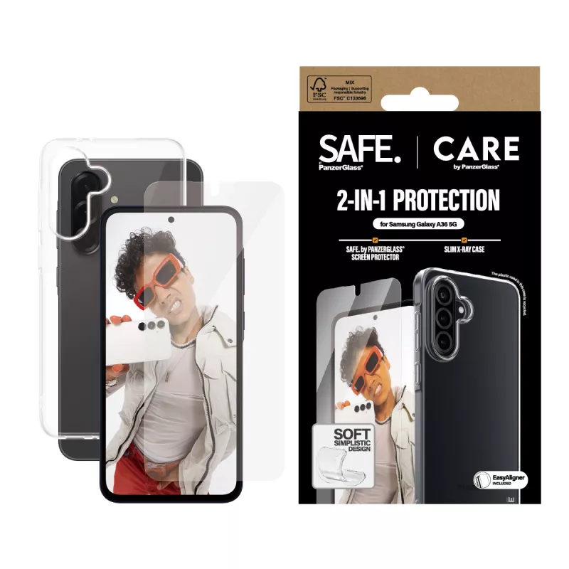 PanzerGlass CARE 2-in-1 komplekt Samsung Galaxy A35 5G jaoks — ekraanikaitse ja kaitseümbris