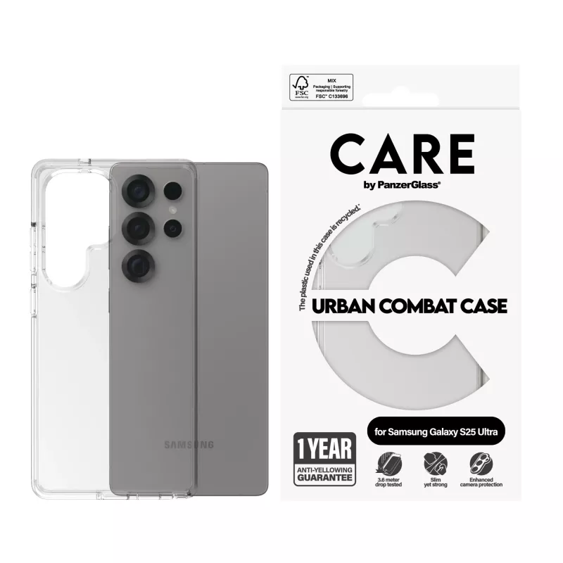 PanzerGlass CARE™ by ® Urban Combat Case läbipaistev Samsung Galaxy S25 Ultra